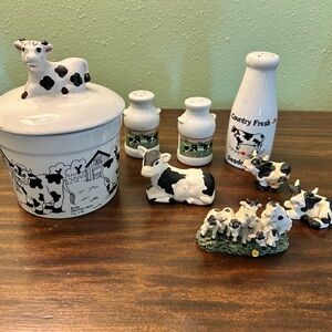 Cow-Themed Ceramic Set Vintage Collectables